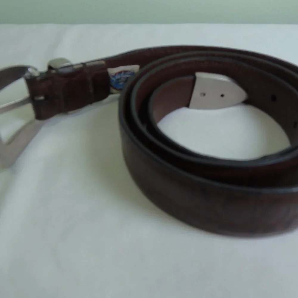 Vintage Stetson Belt Men’s 41 Rust Brown Alligator‎ Embossed Genuine Leather